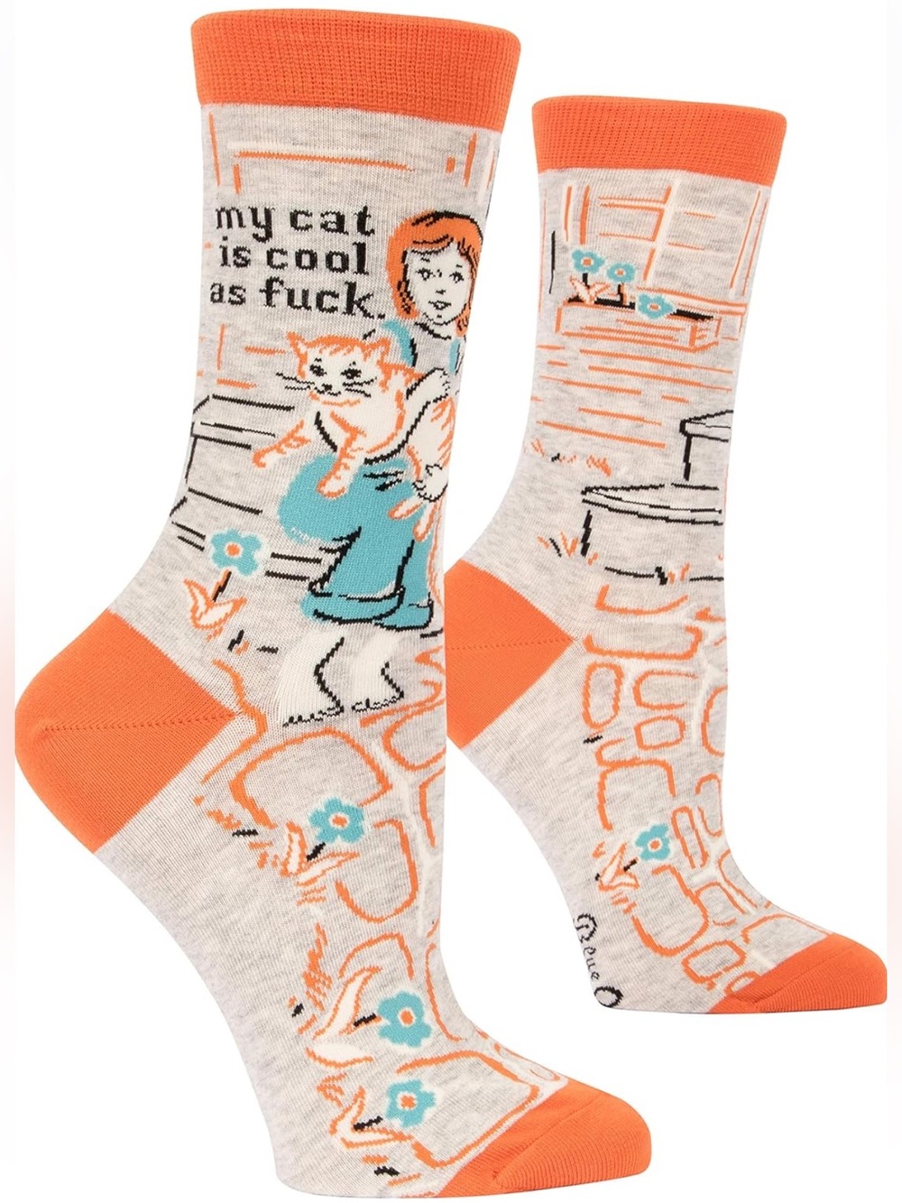 NWOT ‘My Cat is Cool as F’ Blue Q Novelty Socks 🧦